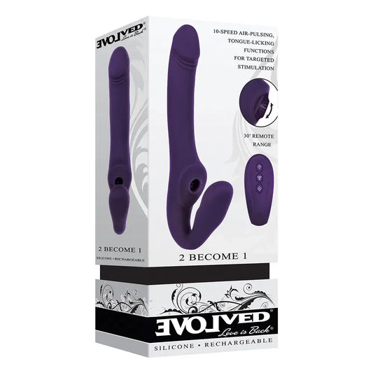 El Vibrador 2 para 1 Evolved es completamente sumergible, permitiendo que la experiencia sea aún más disfrutable en tu bañera, también tiene un diseño moderno y curvilíneo que se adapta perfectamente a la zona pélvica, con gran agarre y cómodo, asegurando el éxtasis cada que se use.