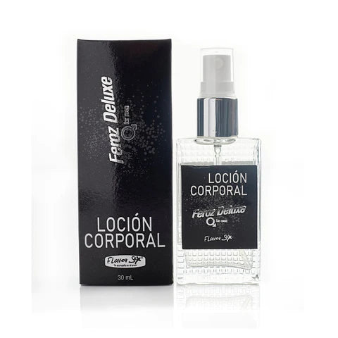 LOCIÓN CON FEROMONAS MASCULINA, ESTA ES A BASE DE ACEITE POR ENDE SU AROMA PERDURA MUCHO MÁS TIEMPO EN EL CUERPO. PRESENTACIÓN: 30 ML