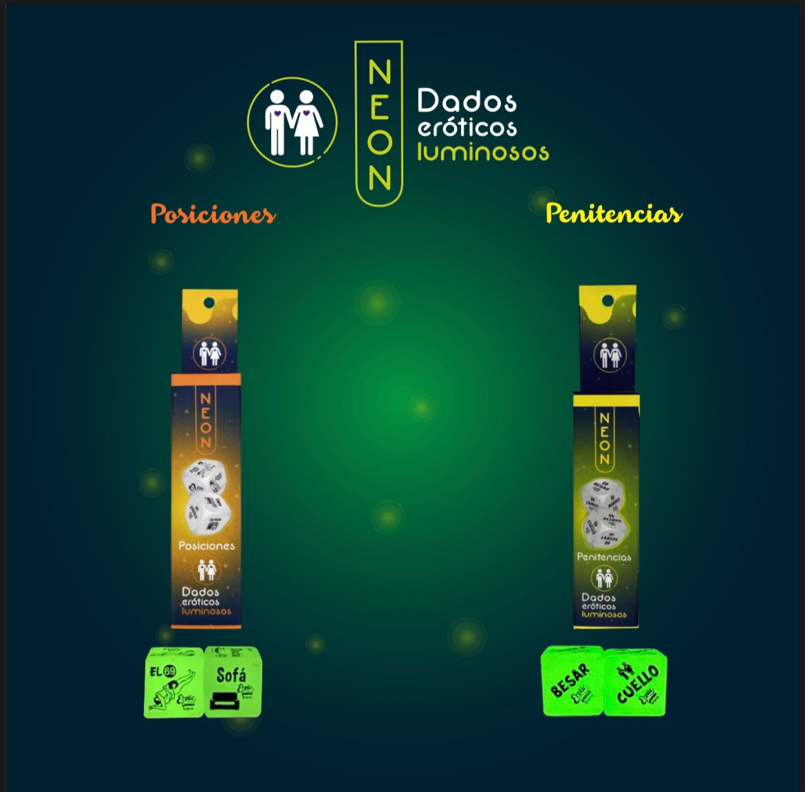 DADOS EROTICOS NEON PENITENCIAS Y POSICIONES HETERO