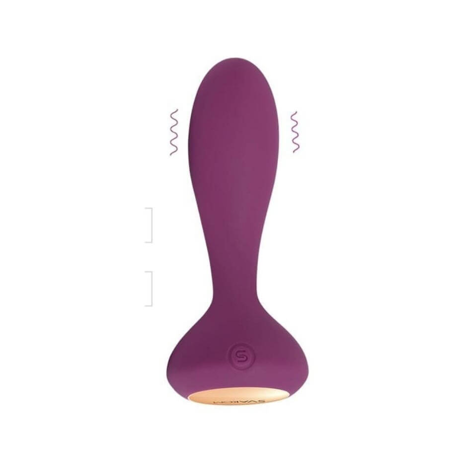 ESTIMULADOR ANAL FABRICADO EN SILICONA MÉDICA, RECARGABLE Y A PRUEBA DE SALPICADURAS. CUENTA CON 7 RITMOS DE VIBRACIÓN Y 5 POTENCIAS, PERMITE CONTROLAR SUS RITMOS DE VIBRACIÓN CON UN CONTROL REMOTO QUE ALCANZA HASTA LOS 6 MTS DE DISTANCIA O DIRECTAMENTE DEL JUGUETE.