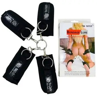 ACCESORIO DE SADOMASOQUISMO QUE TE PERMITE ATAR MUÑECAS Y TOBILLOS AL MISMO TIEMPO EN DIFERENTES POSES. FABRICADO EN RIATA, AJUSTABLE CON VELCRO, UNIDO POR ARGOLLAS EN ACERO. PERMITE PONER Y QUITAR CADA ESPOSA PARA USARLA EN DIFERENTES MANERAS.