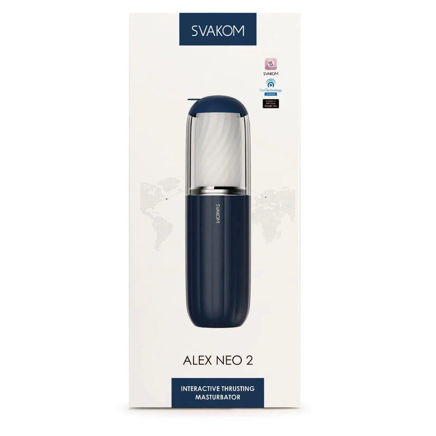 ALEX NEO SVAKOM ES UN MASTURBADOR DISEÑADO PARA EL PLACER PERSONAL, SU LONGITUD Y TEXTURA PERMITE ADAPTARSE A CUALQUIER TAMAÑO, ADEMAS INCORPORA 5 ESCENARIOS DE FANTASIA: PLAYA, BOSQUE, AULA, AVION Y OFICINA, LO PUEDES MANEJAR POR MEDIO DE UNA APLICACIÓN O MANUALMENTE, SOLO CIERRA LOS OJOS Y DEJATE LLEVAR POR EL PLACER.