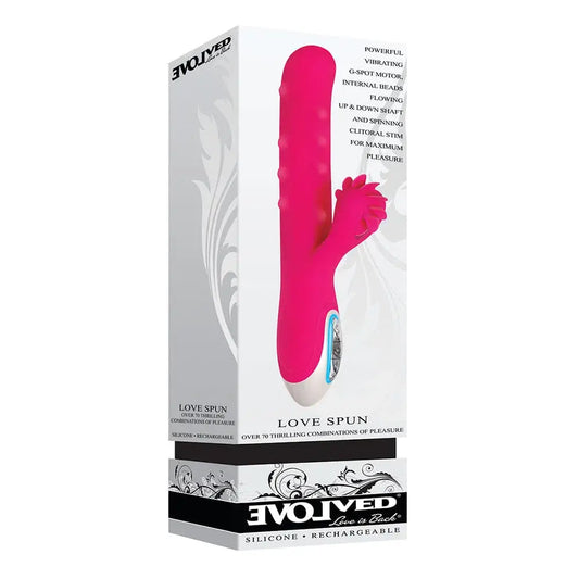 ¡Este exclusivo vibrador dual cuenta con una rueda giratoria en su pieza del clítoris que gira lento y constante o rápido y suelto dependiendo de tu placer, permitiéndote lograr orgasmos alucinantes a través del movimiento circular continuo de sus suaves y sedosas lengüetas de placer!&nbsp;Además, dos motores y un eje rebordeado ofrecen más de 70 combinaciones de funciones potentes o suaves que personalizan su experiencia para llevarlo al límite.