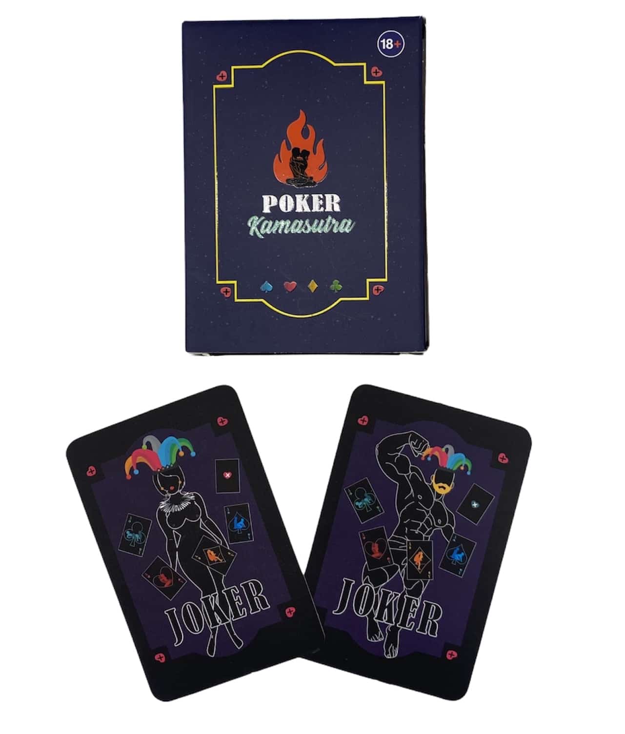 JUEGO DE CARTAS TIPO POKER PARA PAREJAS CONTIENE 54 CARTAS CON DIFERENTES POSICIONES Y 4 CARTAS DE PENITENCIAS.   SI TE ANIMAS TOMA UNA CARTA AL AZAR Y REALIZA LA POSICIÓN QUE TE SALGA O LA PENITENCIA QUE CORRESPONDA