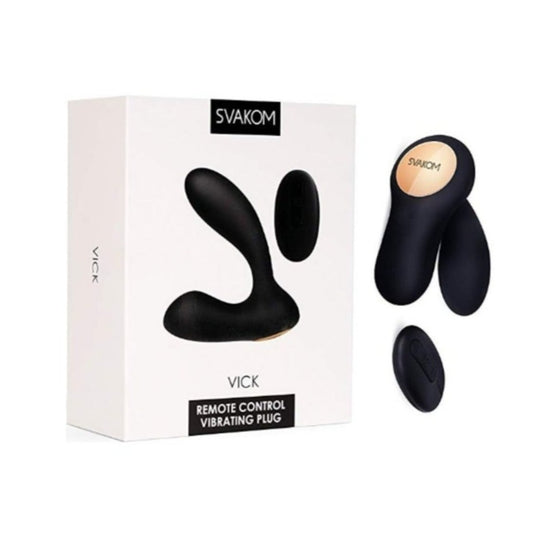 ESTIMULACIÓN INTENSA TANTO INTERNA COMO EXTERNA. ES UN MASAJEADOR PERFECTO PARA EL PUNTO G Y EL CLÍTORIS, ASÍ COMO PARA LA ESTIMULACIÓN DE LA PRÓSTATA. VICK SE PUEDE UTILIZAR CON Y SIN EL CONTROL REMOTO. CON EL CONTROL REMOTO, AUMENTARÁ LA INTERACCIÓN ENTRE LA PAREJA. OFRECE 7 MODOS DIFERENTES DE VIBRACIÓN Y CADA UNO CON 5 NIVELES DE INTENSIDAD, ADEMÁS DEL MODO INTELIGENTE SVAKOM.